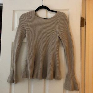 Ann Taylor peplum sweater with bell sleeves